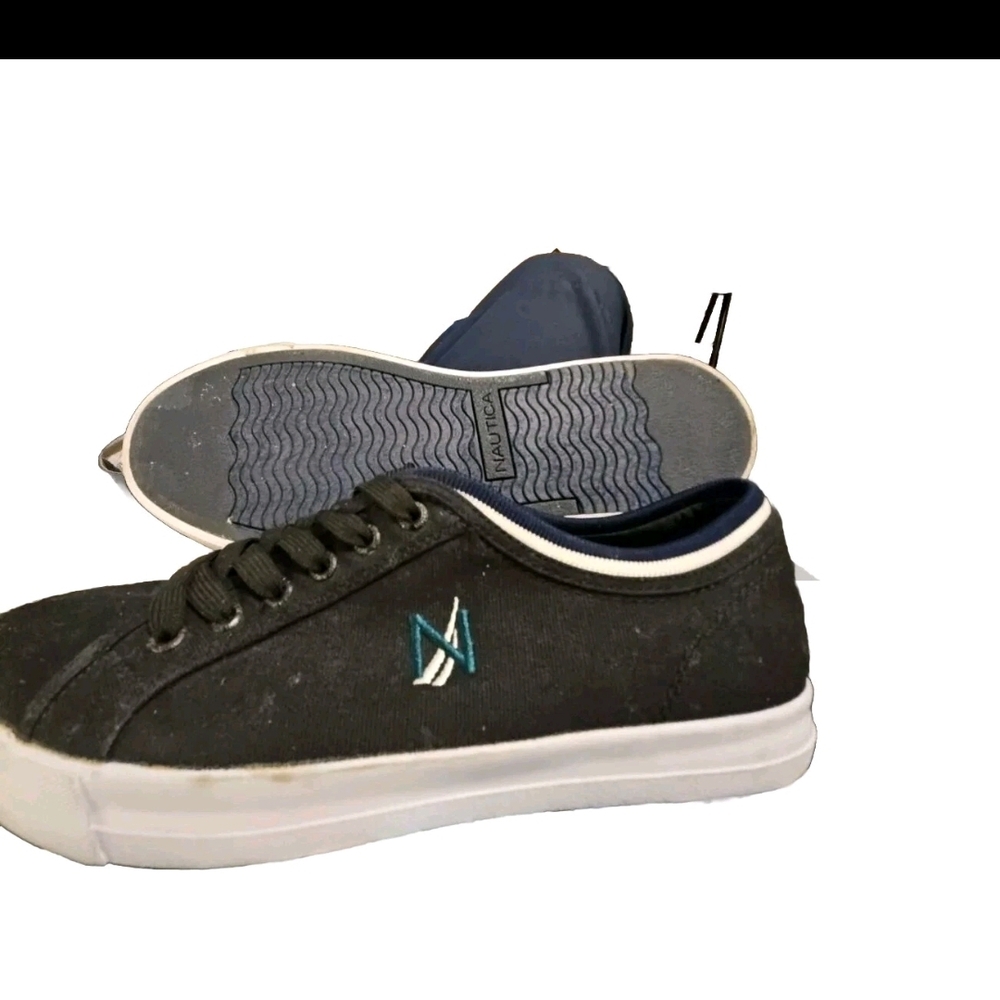 Nautica Sneaker Men 10 Blk Canvas Cottage Indies Goth Normcore Y2k Boho